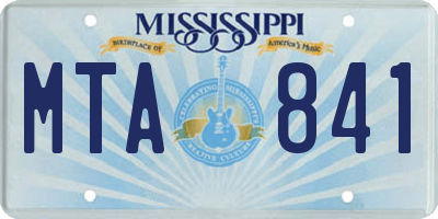 MS license plate MTA841