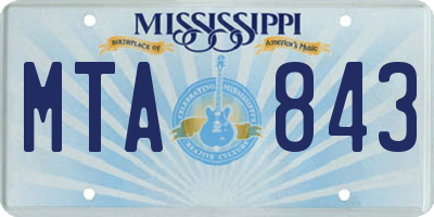 MS license plate MTA843