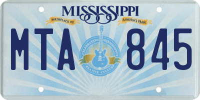 MS license plate MTA845