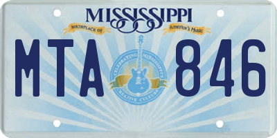MS license plate MTA846
