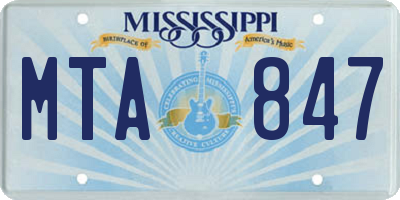MS license plate MTA847
