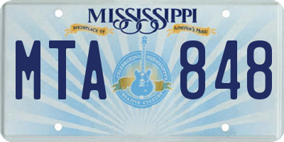 MS license plate MTA848