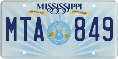 MS license plate MTA849
