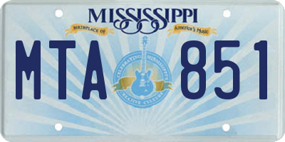 MS license plate MTA851