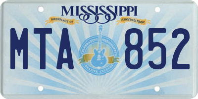 MS license plate MTA852
