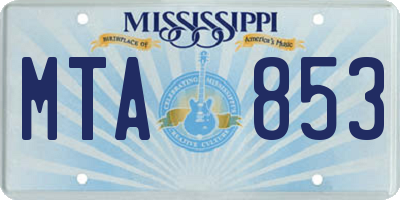 MS license plate MTA853