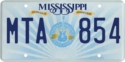 MS license plate MTA854