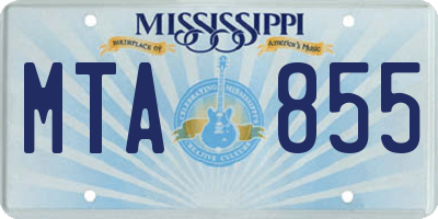 MS license plate MTA855