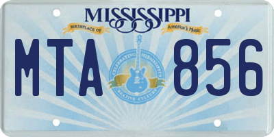 MS license plate MTA856