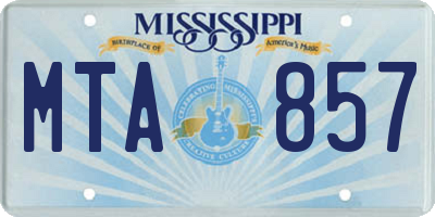 MS license plate MTA857