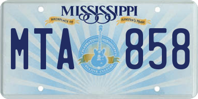 MS license plate MTA858