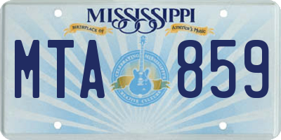 MS license plate MTA859