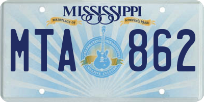 MS license plate MTA862