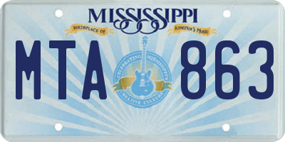 MS license plate MTA863