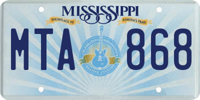 MS license plate MTA868