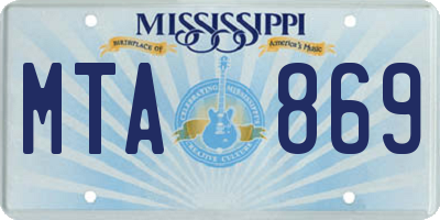 MS license plate MTA869