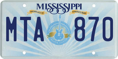 MS license plate MTA870