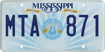 MS license plate MTA871