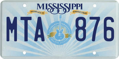 MS license plate MTA876