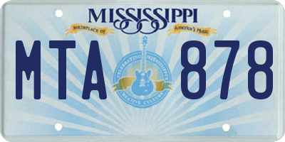 MS license plate MTA878