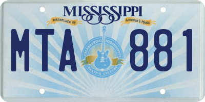 MS license plate MTA881