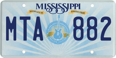 MS license plate MTA882