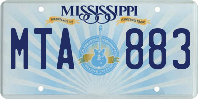 MS license plate MTA883