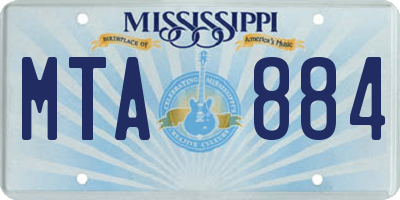 MS license plate MTA884