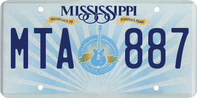 MS license plate MTA887