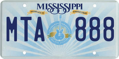 MS license plate MTA888