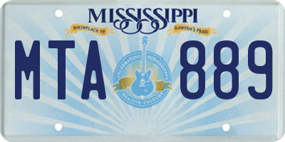 MS license plate MTA889