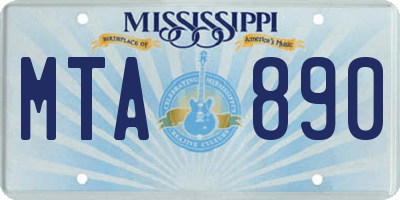 MS license plate MTA890