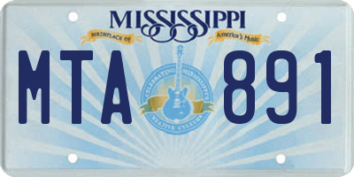 MS license plate MTA891