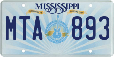 MS license plate MTA893