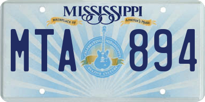 MS license plate MTA894