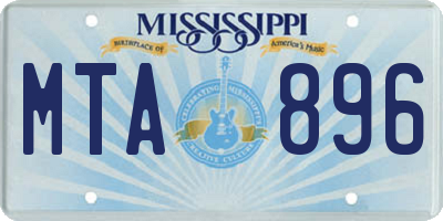 MS license plate MTA896