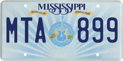 MS license plate MTA899