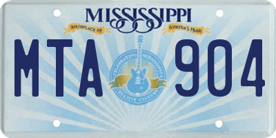 MS license plate MTA904