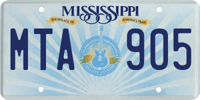 MS license plate MTA905