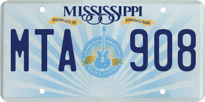 MS license plate MTA908