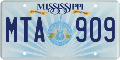 MS license plate MTA909