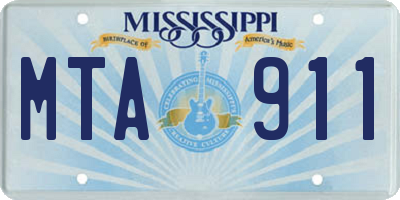 MS license plate MTA911