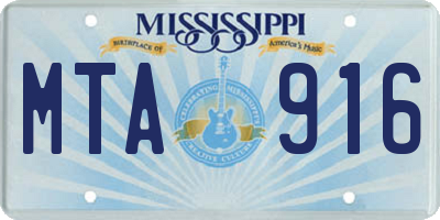 MS license plate MTA916
