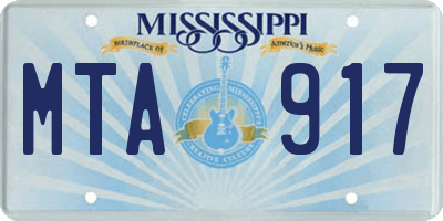 MS license plate MTA917