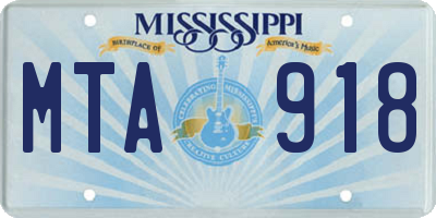 MS license plate MTA918
