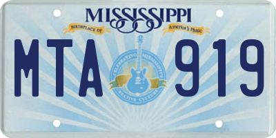 MS license plate MTA919