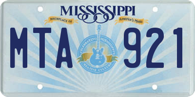 MS license plate MTA921