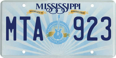 MS license plate MTA923