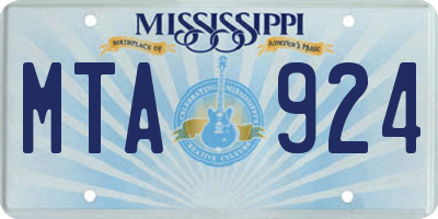 MS license plate MTA924