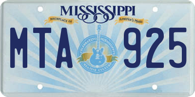 MS license plate MTA925